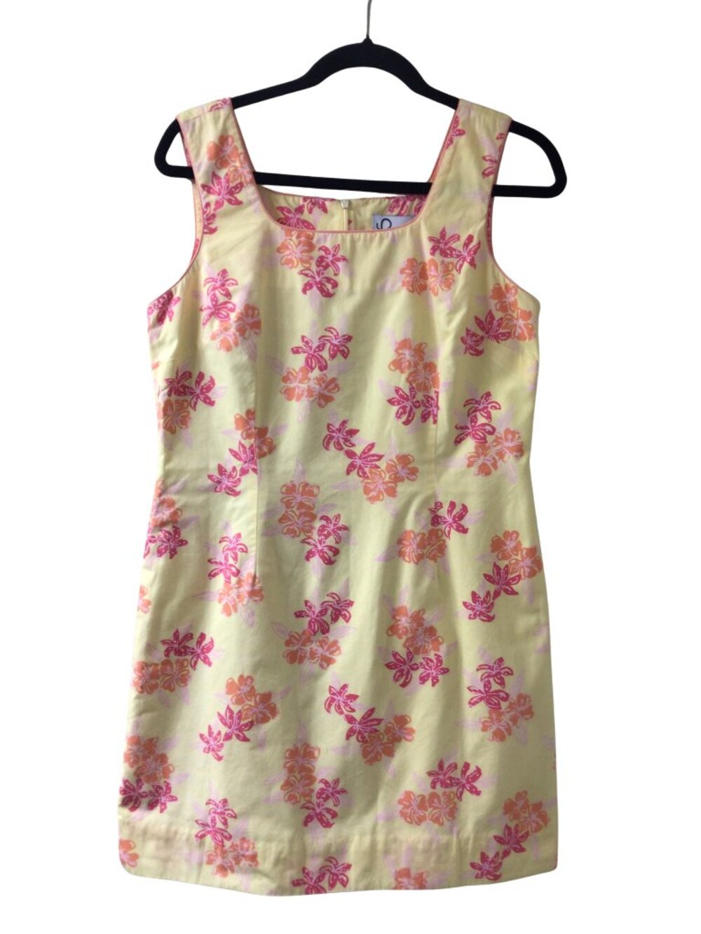 Lilly Pulitzer Dress Women’s 8 Yellow Floral Shift Sleeveless Pink Orange Print